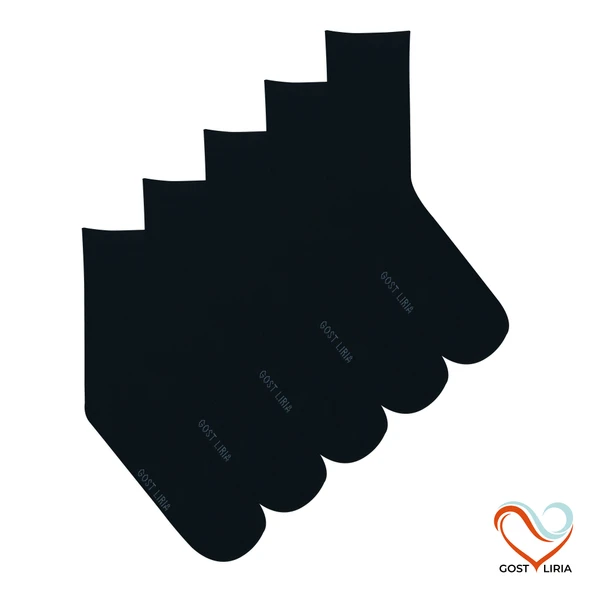 Gost Liria-  5’li Siyah Ribanalı Unisex Soket Çorap ürün görseli 1