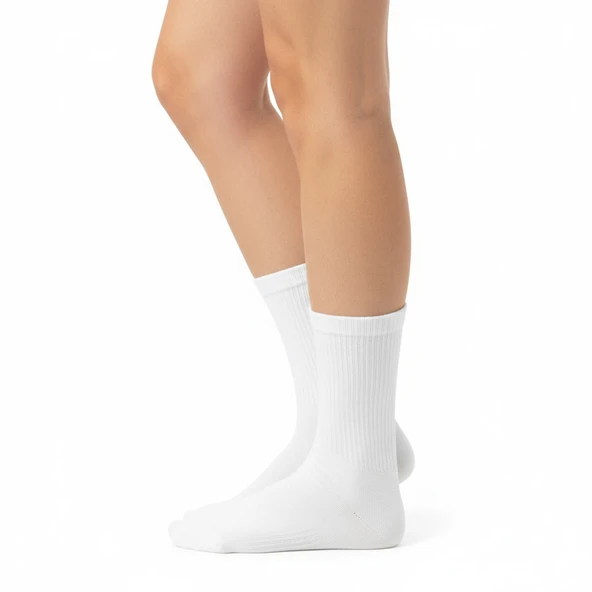 Gost Liria -5’li Beyaz Ribanalı Tenis Çorap - Resim 3