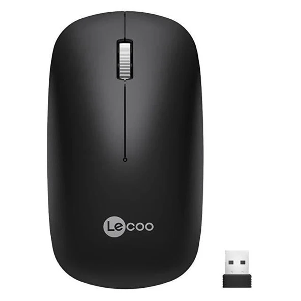 Lenovo Lecoo WS214 2.4GHz Kablosuz 1200DPI Siyah Optik Mouse ürün görseli 1