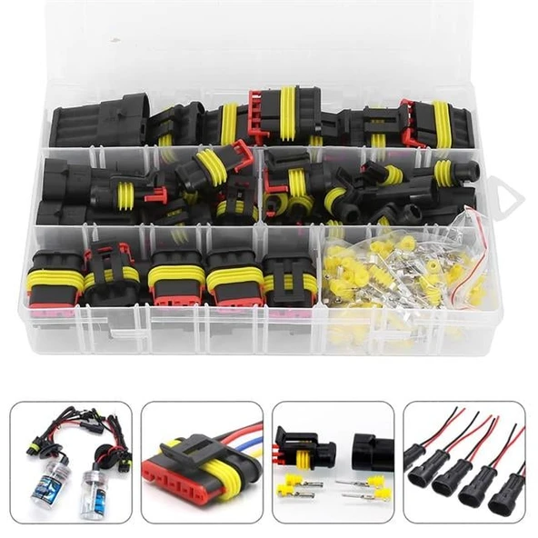 PowerMaster PM-28532 HID JST Konnektör Seti Oto Elektrik Kablo Soketleri Su Geçirmez 352 Parça ürün görseli 1