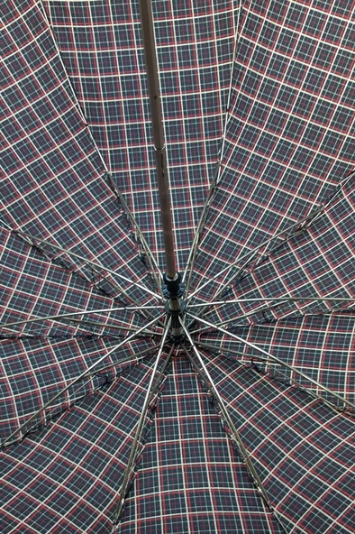 Snotline-April Bayan Şemsiye Otomatik Açılır 10Telli Kapalı Boyut 40 Cm 95 Cm Çap Vizon Ekose - 11