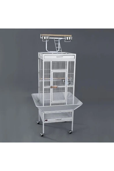 Dayang A10 Beyaz Ayaklı Papağan Kafesi Beyaz 45.7x45.7x156 cm ürün görseli