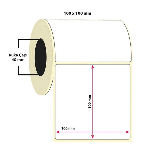 Taroks Termal Rulo Etiket 100 x 100 mm 500 Adet ürün görseli 1