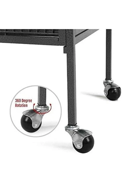 Dayang A10 Siyah Ayaklı Papağan Kafesi Siyah 45.7x45.7x156 cm - Resim 7
