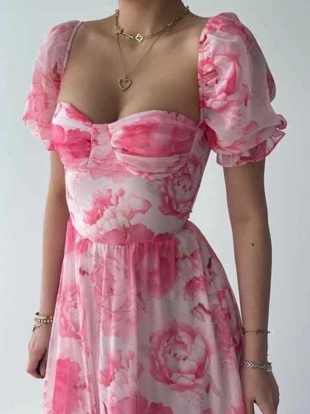 ŞİFON KUMAŞ DİJİTA DESEN BASKII EBİSE - Resim 6