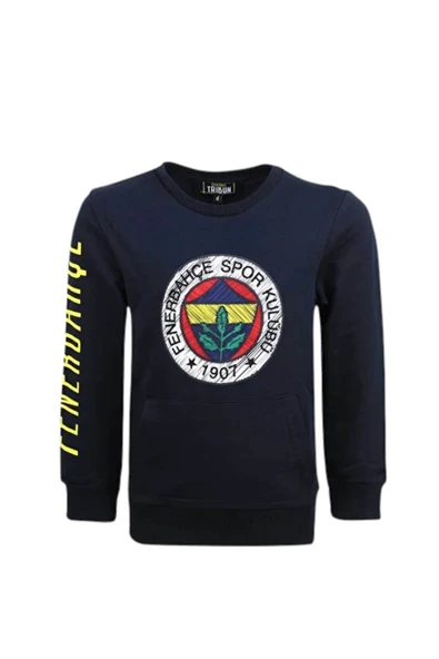 Fenerbahce Çocuk Marineblau Tribünü Pinsel detaylierte Herren Sweat ürün görseli 1