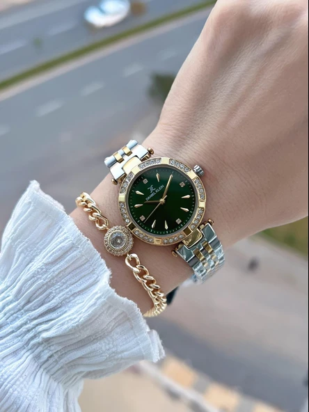 Daniel Klein 2 Yıl Garantili Çelik Kordon 30 Mt Suya Dayanıklı Kadın Kol Saati+Bileklik BF.G.10109.3 - Resim 2