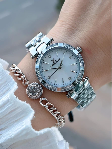 Daniel Klein 2 Yıl Garantili Çelik Kordon 30 Mt Suya Dayanıklı Kadın Kol Saati+Bileklik BF.F.10109.1 ürün görseli