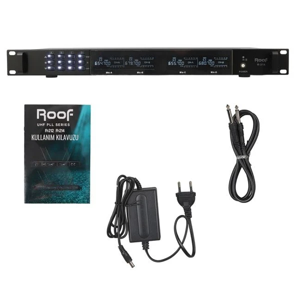 Roof R-214 Uhf 4'lü Kablosuz Mikrofon Receiver - Resim 3