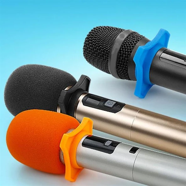 Tenon ZE-7130 5'li Standart 5 Renk El Mikrofon Süngeri (Sarı-Turuncu-Kırmızı-Mavi-Siyah) - Resim 4