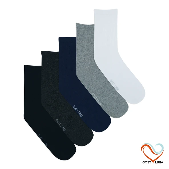 Gost Liria-  5’li Renkli Ribanalı Unisex Soket Çorap ürün görseli 1
