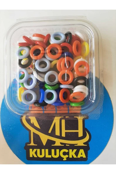 Plastik 9 Renk Karışık Güvercin Boncuğu Halkası 90 Adet - Resim 2