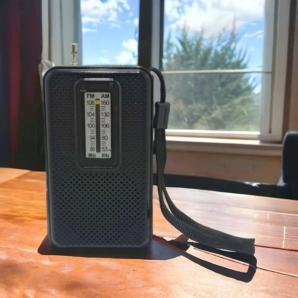 Tenor Cep Tipi Mini Analog Radyo Siyah ürün görseli