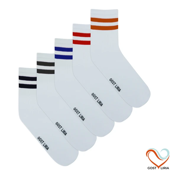 Gost Liria -5’li Beyaz Ribanalı Tenis Ünisex  Çemberli Çorap ürün görseli