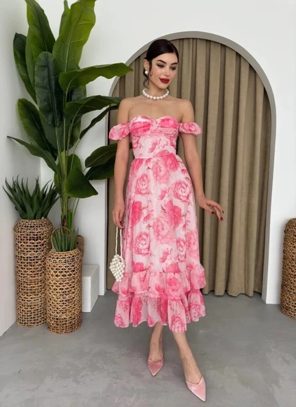 ŞİFON KUMAŞ DİJİTA DESEN BASKII EBİSE - Resim 7