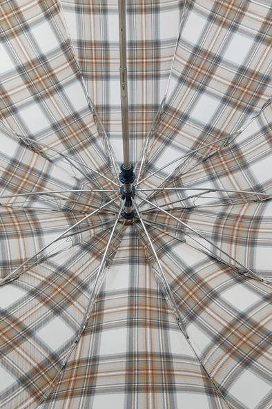 Snotline-April Bayan Şemsiye Otomatik Açılır 10Telli Kapalı Boyut 40 Cm 95 Cm Çap Vizon Ekose - 3