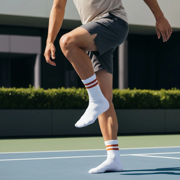 Gost Liria -5’li Beyaz Ribanalı Tenis Ünisex  Çemberli Çorap - Resim 6