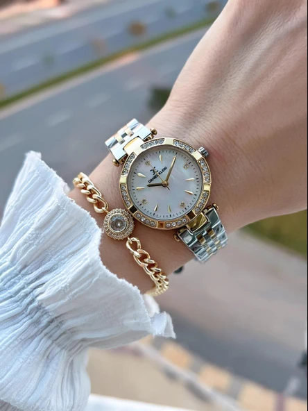 Daniel Klein 2 Yıl Garantili Çelik Kordon 30 Mt Suya Dayanıklı Kadın Kol Saati+Bileklik BF.G.10109.4 - Resim 2