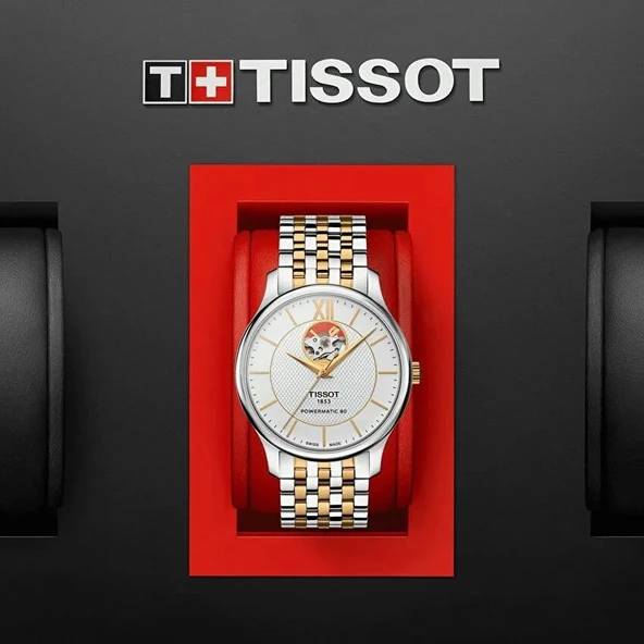 Tissot Tradition Powermatic 80 Open Heart T0639072203800 Erkek Kol Saati T063.907.22.038.00 - Resim 6