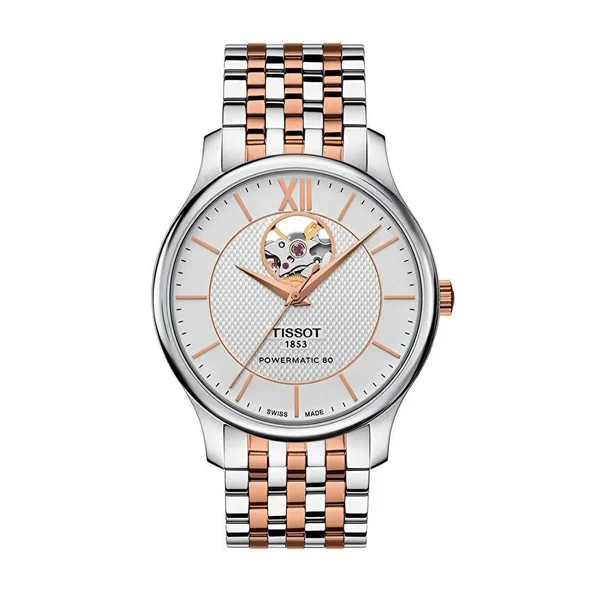 Tissot Tradition Powermatic 80 Open Heart T0639072203801 Erkek Kol Saati T063.907.22.038.01 ürün görseli