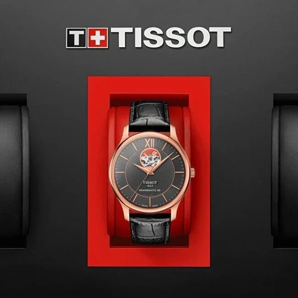 Tissot Tradition Powermatic 80 Open Heart T0639073606800 Erkek Kol Saati T063.907.36.068.00 - Resim 6