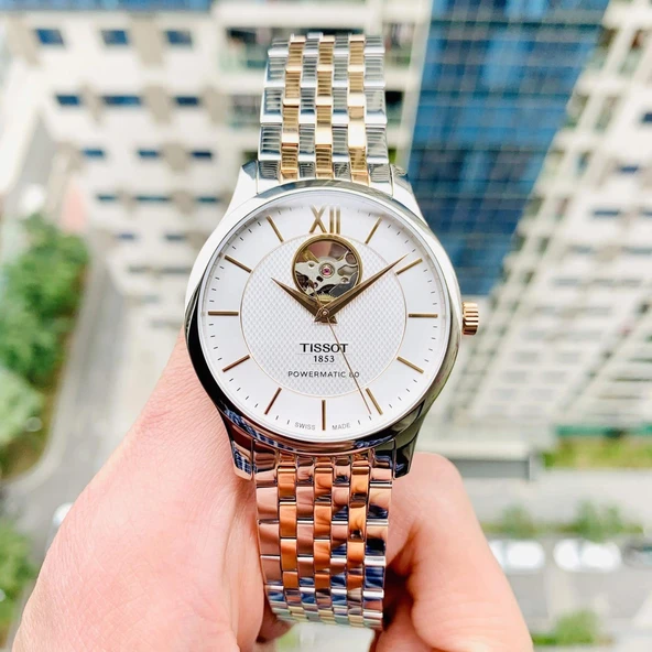 Tissot Tradition Powermatic 80 Open Heart T0639072203801 Erkek Kol Saati T063.907.22.038.01 - Resim 6