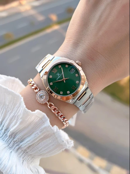 Daniel Klein 2 Yıl Garantili Çelik Kordon 30 Mt Suya Dayanıklı Kadın Kol Saati+Bileklik BF.G.10055.6 - Resim 2