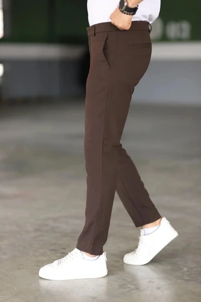 Erkek Düz Kesim Bilek Boy Kumaş Pantolon - Resim 4