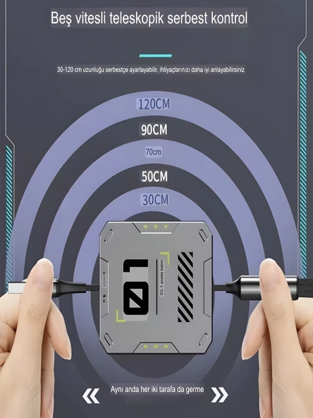 100W 3A Çoklu Hızlı Şarj Kablosu 3in1 Lightning Type-C Micro USB, 1.2M Çoklayıcı Alüminyum - Resim 4