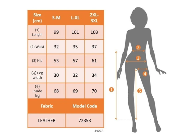Lucky Life Kadın Yüksek Bel Lastikli önü Düğmeli Deri Pantolon - Resim 5