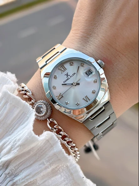 Daniel Klein 2 Yıl Garantili Çelik Kordon 30 Mt Suya Dayanıklı Kadın Kol Saati+Bileklik BF.G.10055.1 ürün görseli