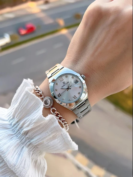 Daniel Klein 2 Yıl Garantili Çelik Kordon 30 Mt Suya Dayanıklı Kadın Kol Saati+Bileklik BF.G.10055.1 - Resim 2