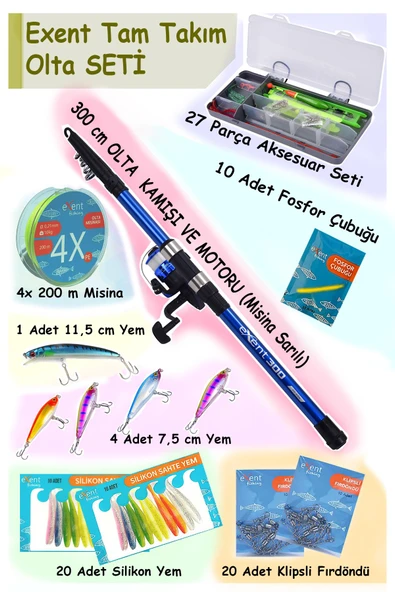 Exent Tam Takım Kıyı Olta Seti - 300 cm Kamışla ürün görseli 1