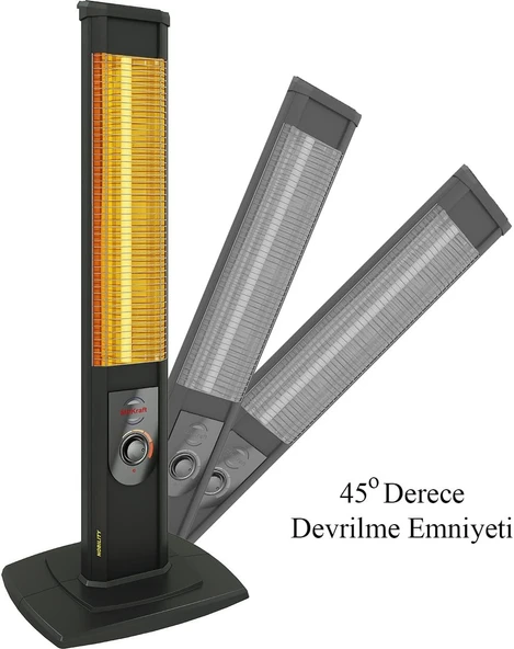 Mirkraft Nobility 2500 w karbon infrared dikey elektrikli ısıtıcı soba (Nobility) - Resim 4