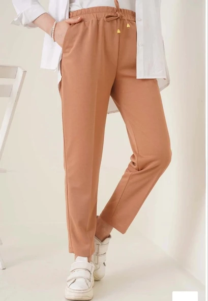 Tam Kalıp Basic Eşofman Pantolon  Kahverengi - Resim 2