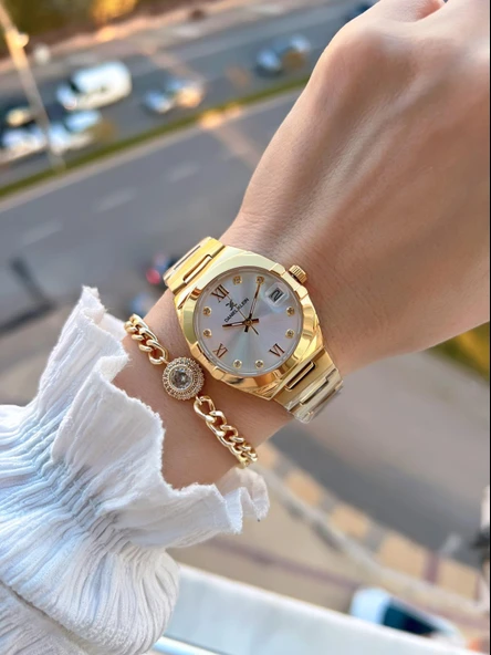 Daniel Klein 2 Yıl Garantili Çelik Kordon 30 Mt Suya Dayanıklı Kadın Kol Saati+Bileklik BF.G.10055.2 - Resim 2