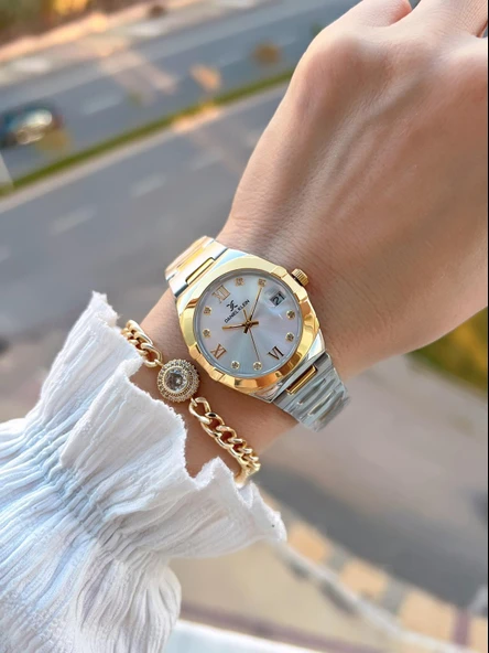 Daniel Klein 2 Yıl Garantili Çelik Kordon 30 Mt Suya Dayanıklı Kadın Kol Saati+Bileklik BF.G.10055.4 - Resim 2