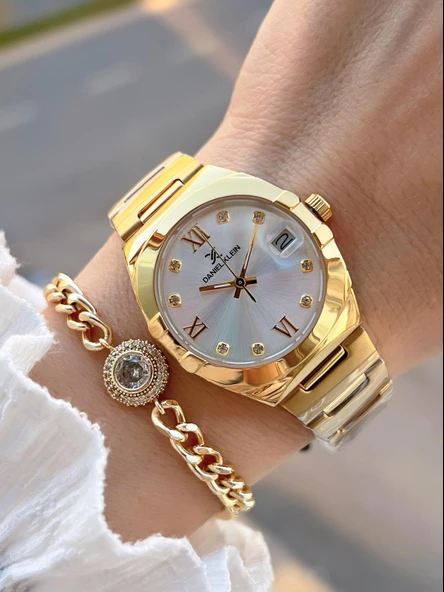 Daniel Klein 2 Yıl Garantili Çelik Kordon 30 Mt Suya Dayanıklı Kadın Kol Saati+Bileklik BF.G.10055.2 ürün görseli