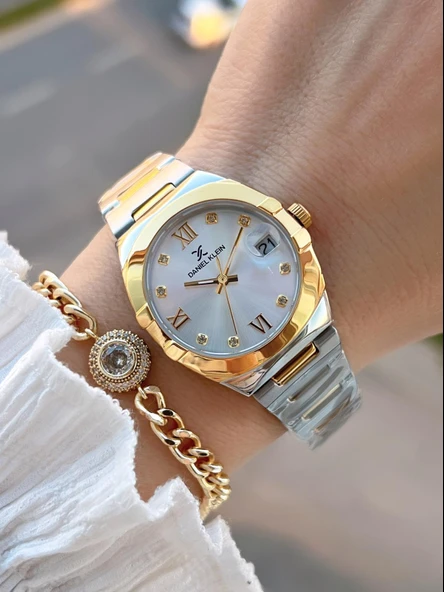 Daniel Klein 2 Yıl Garantili Çelik Kordon 30 Mt Suya Dayanıklı Kadın Kol Saati+Bileklik BF.G.10055.4 ürün görseli