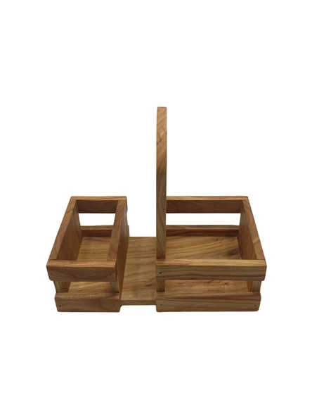 Ahşap Doğal Baharatlık Yağdanlık ve Peçetelik Altı(KİRAZ) Ahşap Rengi AHŞAP - 2 ADET - Resim 3