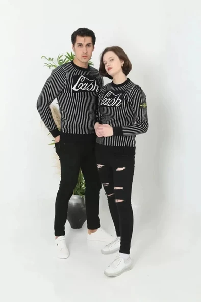 Erkek Bisiklet Yaka Yün Örmeli Triko Kazak  iyah - Resim 2