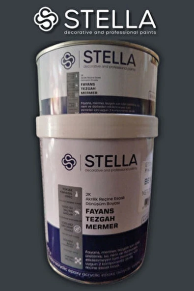 Stella Fayans Boyası – Tezgâh, Mermer, Ahşap, Mobilya, Cam, Seramik ve Kapı Yüzeyleri İçin Çok Amaçlı Boya | 1 LT - Resim 2