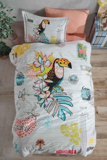 Clasy Tek Kişilik Nevresim Takım Paradise Somon ürün görseli