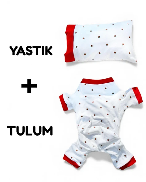 Berry Köpek Uyku Takımı | Pamuklu Penye Köpek Tulumu ve Mini Yastık | Küçük Irklar İçin | Tüy Dökülmesini Azaltır - Resim 2