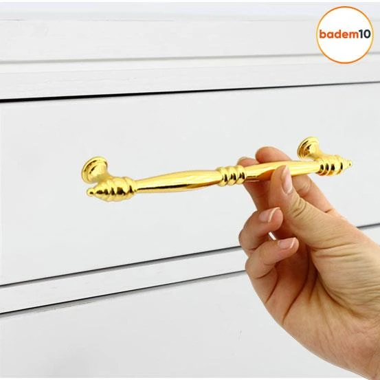 Mobilya Mutfak Dolabı Çekmece Dolap Kapak Kulpu Düz Metal Kulp Kulbu Kulpları 160 Mm Gold - Resim 5