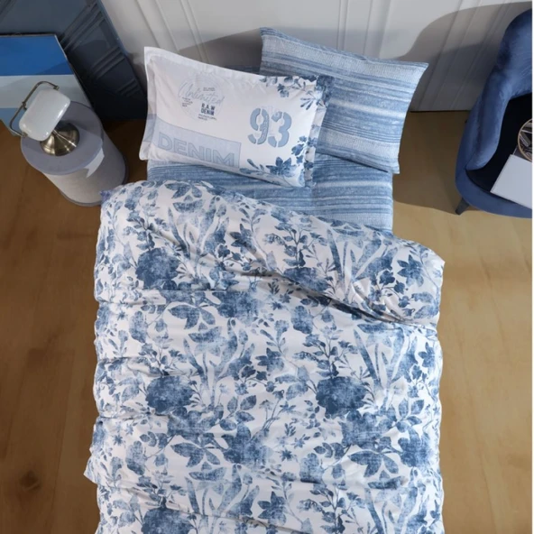 Clasy Tek Kişilik Genç  Nevresim Takım Mavi Mavi ürün görseli