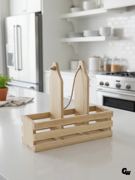 Ahşap Doğal 3Lü Yağdanlık ve Sosluk Altı(IHLAMUR - KAVAK) Ahşap Rengi AHŞAP - 2 ADET ürün görseli 1