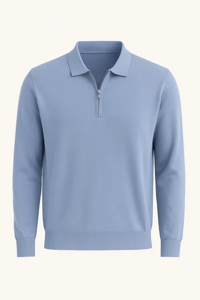 Slim Fit Polo Yaka Uzun Kol Erkek Triko - 7464 ürün görseli