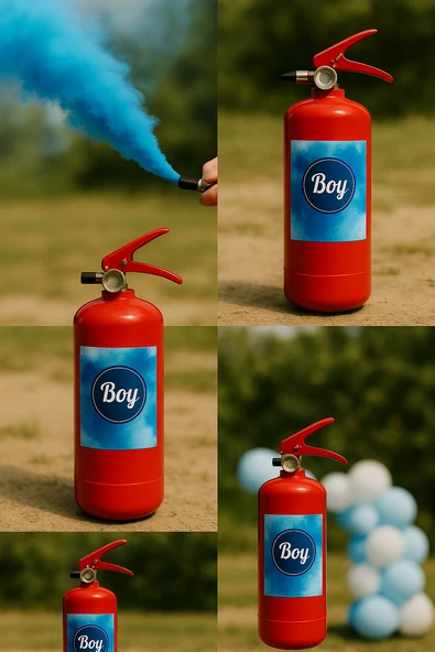 Mavi Dumanlı Cinsiyet Belirleme Bombası – Gender Reveal Boy Smoke • Yoğun Renkli Duman Spreyi - Resim 5