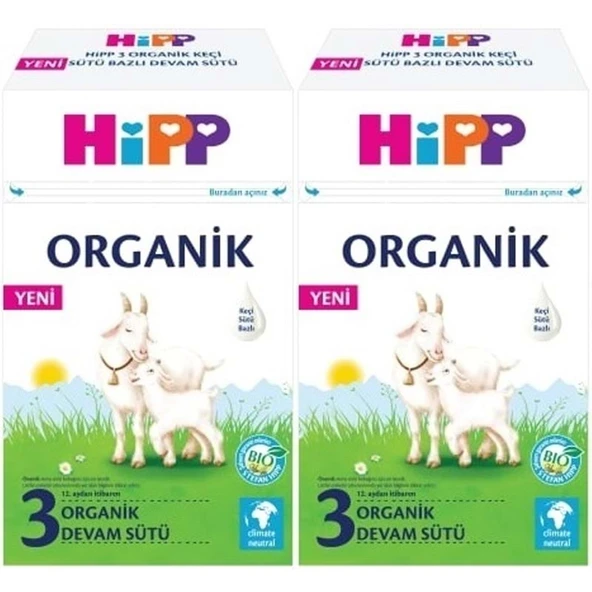 Hipp Organik Keçi Sütü Bazlı Devam Sütü 400GR No:3 (12.Aydan İtibaren) (2 Li Set) ürün görseli
